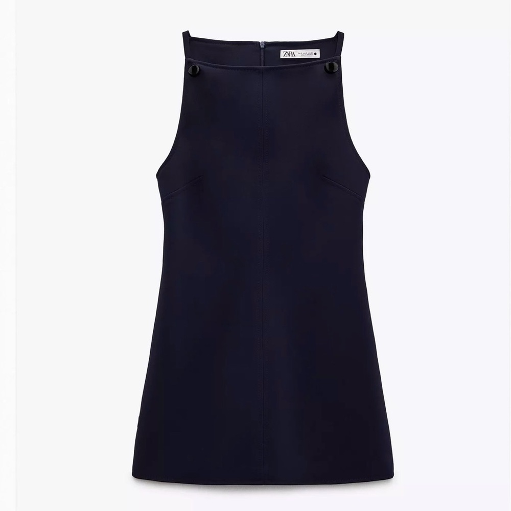 Zara Dark Blue Buttoned Dress
